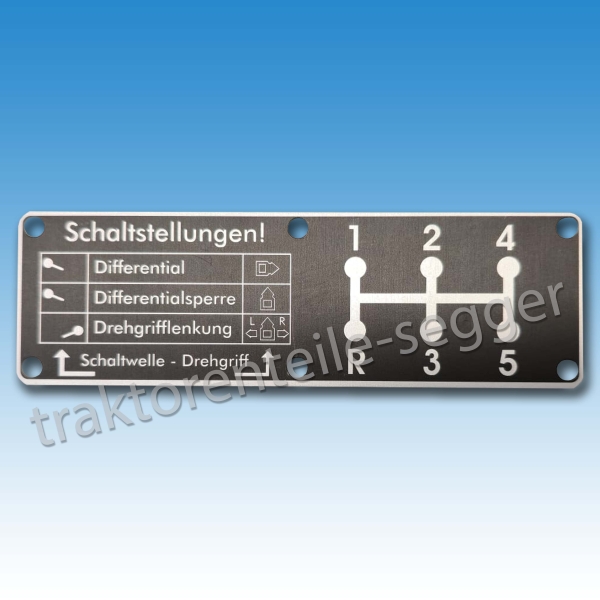 Holder Schaltschild für Differential & Gangschaltung E 11 E 12 E 14